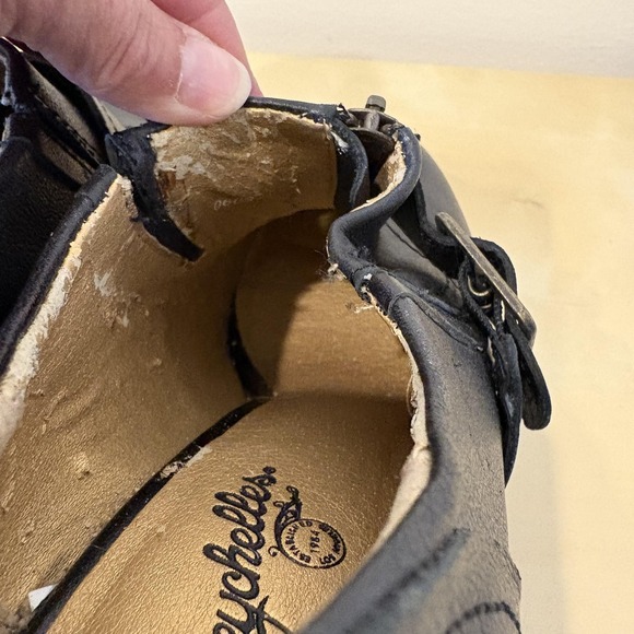 Seychelles Shoes Womens Size 8.5 Black Leather Buckle Heels Zip Bootie Retro - Picture 6 of 7